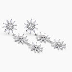 Boucles D'oreilles Pendantes Daisy Argent Blanc Oxyde De Zirconium - Boucles d'oreilles pendantes Femme | Histoire d&rsquo;Or