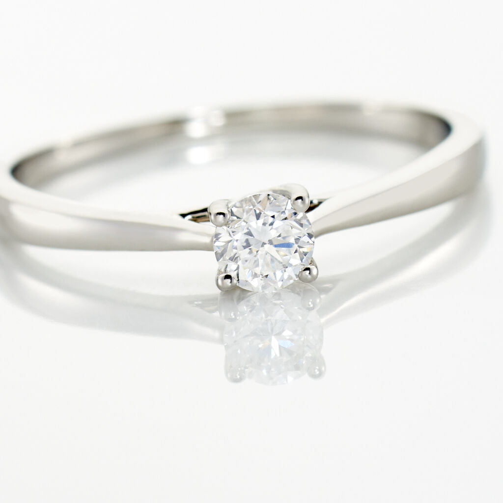 Bague Solitaire Victoria Platine Blanc Diamant - Bagues solitaires Femme | Histoire d’Or
