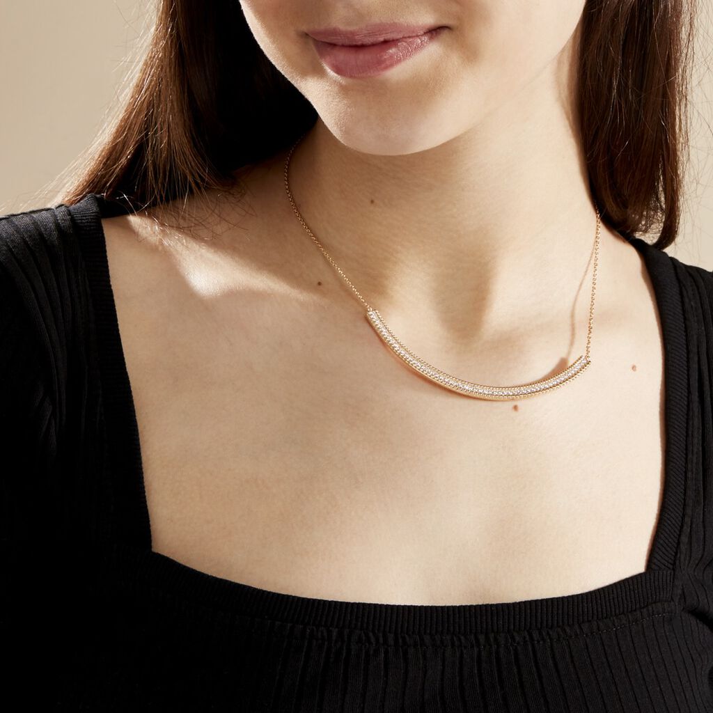 Collier Marie-baptistine Plaqué Or Jaune Oxyde De Zirconium - Colliers Femme | Histoire d’Or