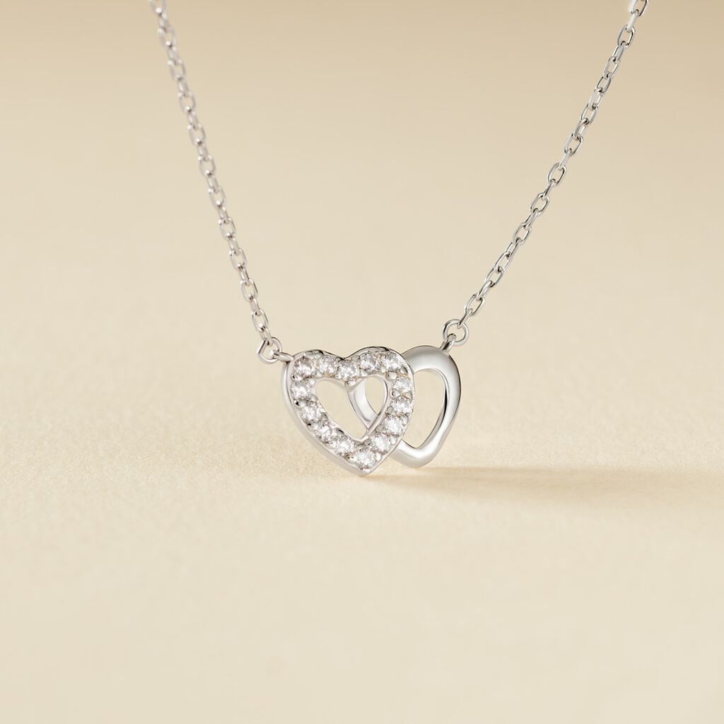 Collier Annae Argent Blanc Oxyde De Zirconium - Colliers fantaisie Femme | Histoire d&rsquo;Or