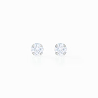 Boucles D'oreilles Puces Eddie Or Blanc Oxyde De Zirconium