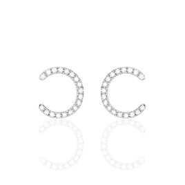 Boucles D'oreilles Puces Or Blanc Diamant - Clous d'oreilles Femme | Histoire d’Or