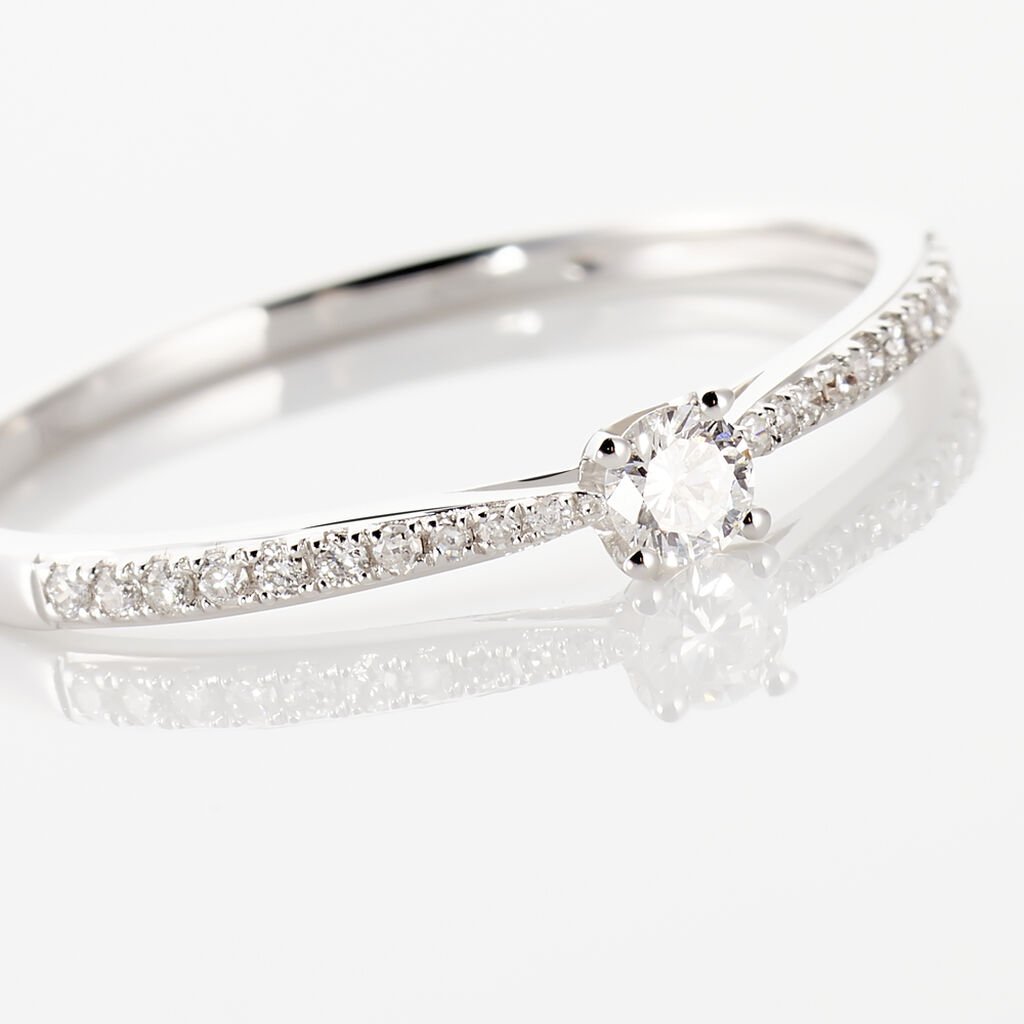 Bague Solitaire Hemera Or Blanc Diamant - Bagues solitaires Femme | Histoire d’Or