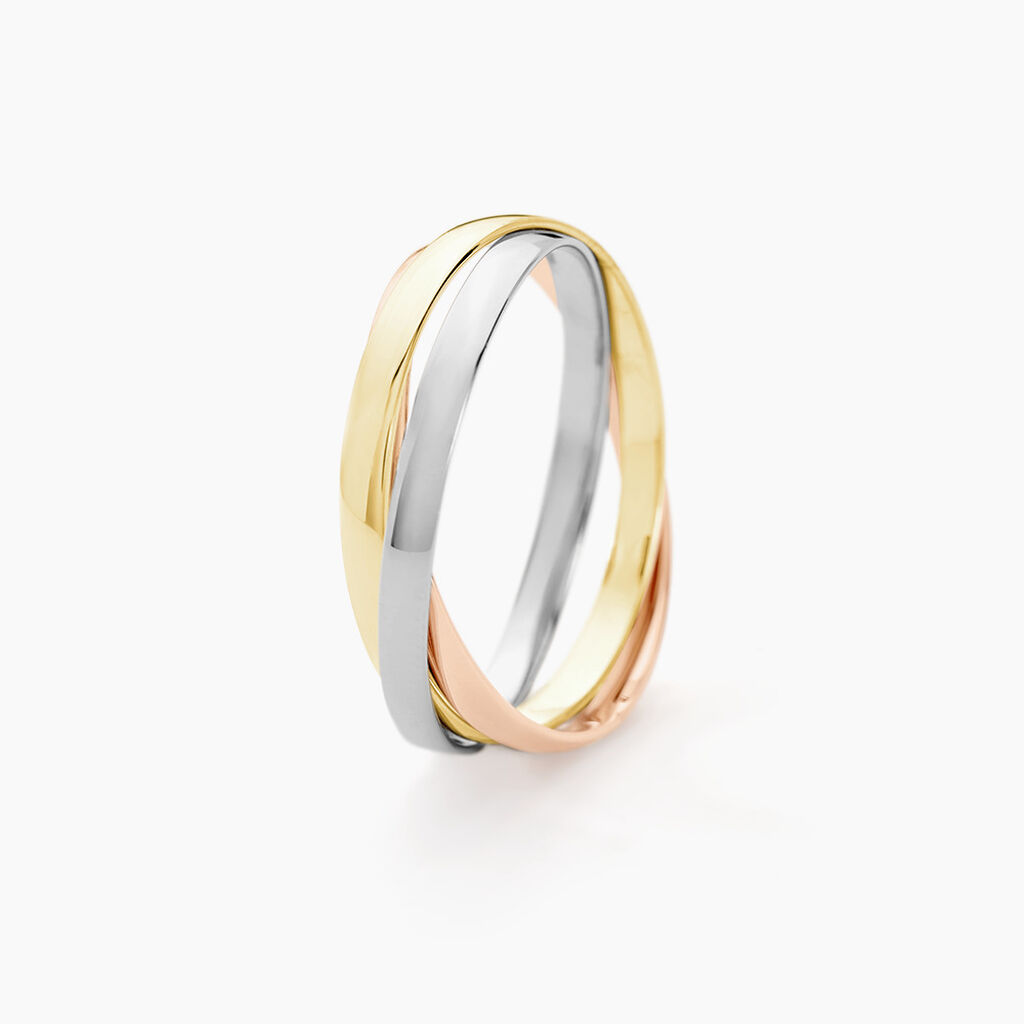 Alliance Entrelacee Ruban Plat Or Tricolore - Alliances Unisex | Histoire d&rsquo;Or