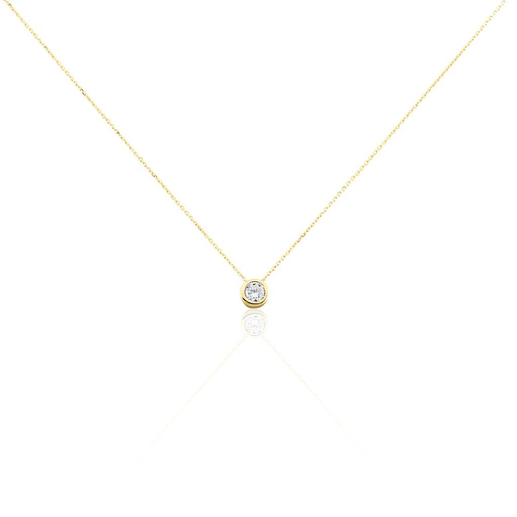 Collier Columbine Or Jaune Oxyde De Zirconium Blanc - Colliers Femme | Histoire d’Or
