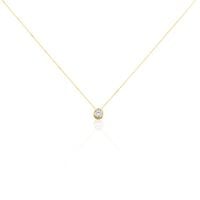 Collier Columbine Or Jaune Oxyde De Zirconium Blanc