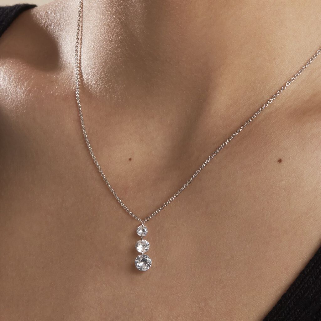 Collier Argent Constantin Argent Blanc Oxyde - Colliers fantaisie Femme | Histoire d’Or