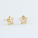 Boucles D'oreilles Puces Fleur Email Or Jaune - Clous d'oreilles Enfant | Histoire d’Or