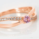 Bague Bertheline Argent Rose Oxyde De Zirconium - Bagues solitaires Femme | Histoire d&rsquo;Or