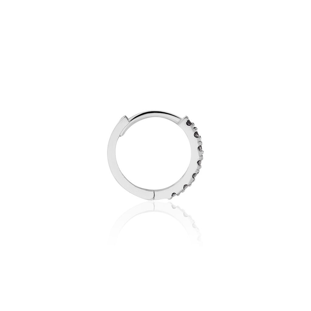 Créole Unitaire Vito Or Blanc Oxyde De Zirconium - Boucles d'oreilles créoles Homme | Histoire d’Or