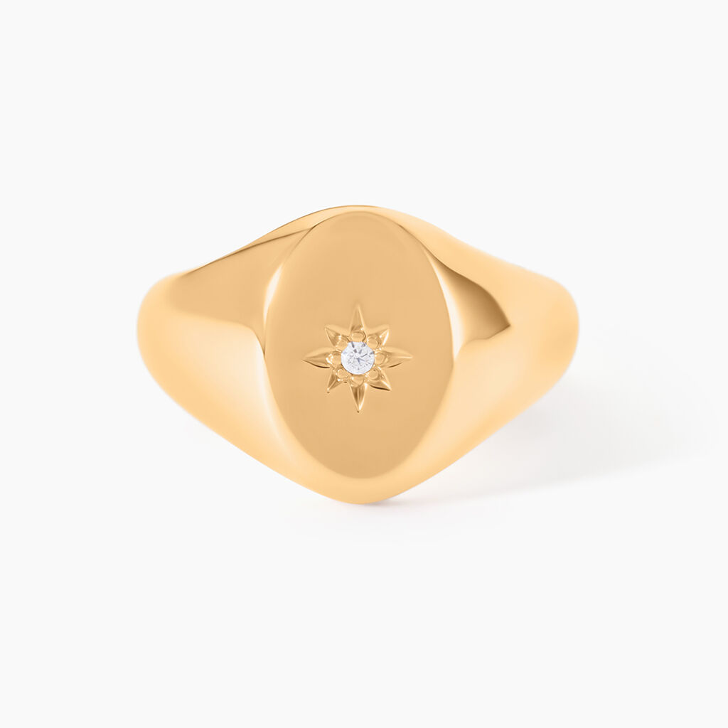 Chevali&egrave;re Gwennen Plaqu&eacute; Or Oxyde De Zirconium - Bagues solitaires Femme | Histoire d&rsquo;Or