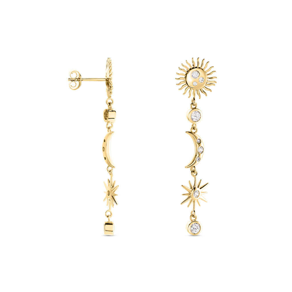 Boucles D'oreilles Pendantes Cassiopee Plaqué Or Jaune Oxyde - Boucles d'oreilles pendantes Femme | Histoire d’Or
