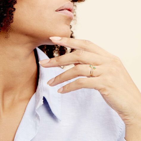 Bague Ruqaya Or Jaune Emeraude - Bagues avec pierre Femme | Histoire d’Or