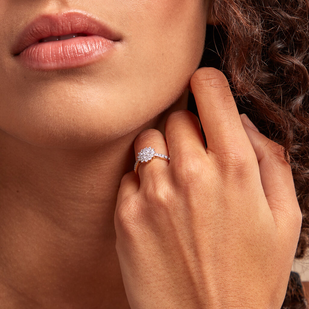 Bague Chouchana Ld Or Jaune Diamant Synthétique - Bagues avec pierre Femme | Histoire d’Or