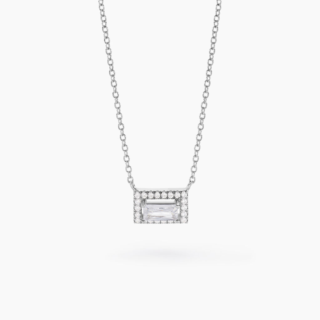 Collier Rio Argent Blanc Oxyde De Zirconium - Colliers fantaisie Femme | Histoire d&rsquo;Or