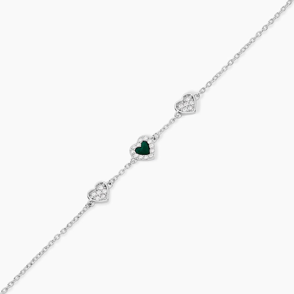 Bracelet Lovia Argent Blanc Malachite Oxyde De Zirconium - Bracelets Femme | Histoire d&rsquo;Or