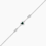 Bracelet Lovia Argent Blanc Malachite Oxyde De Zirconium - Bracelets Femme | Histoire d&rsquo;Or