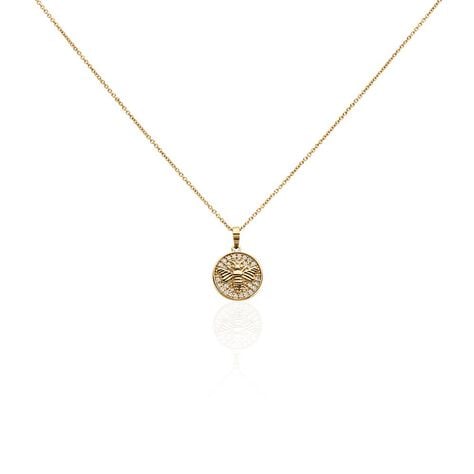 Collier Abelha Plaqu&eacute; Or Jaune Oxyde De Zirconium - Colliers Femme | Histoire d&rsquo;Or
