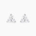 Boucles D'oreilles Puces Eleanor Fleur Or Blanc Oxyde De Zirconium - Clous d'oreilles Femme | Histoire d’Or