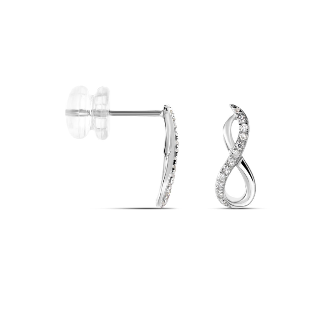 Boucles D'oreilles Puces Osanna Or Blanc Diamants - Clous d'oreilles Femme | Histoire d’Or