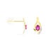 Boucles D'oreilles Puces Sagesse Or Jaune Rubis Et Diamant - Clous d'oreilles Femme | Histoire d’Or