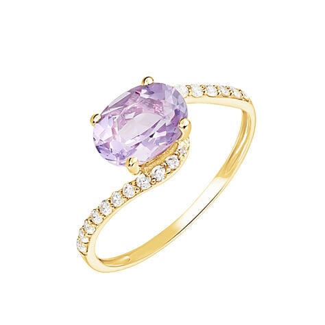 Bague Loriane Or Jaune Amethyste Et Oxyde De Zirconium - Bagues solitaires Femme | Histoire d&rsquo;Or