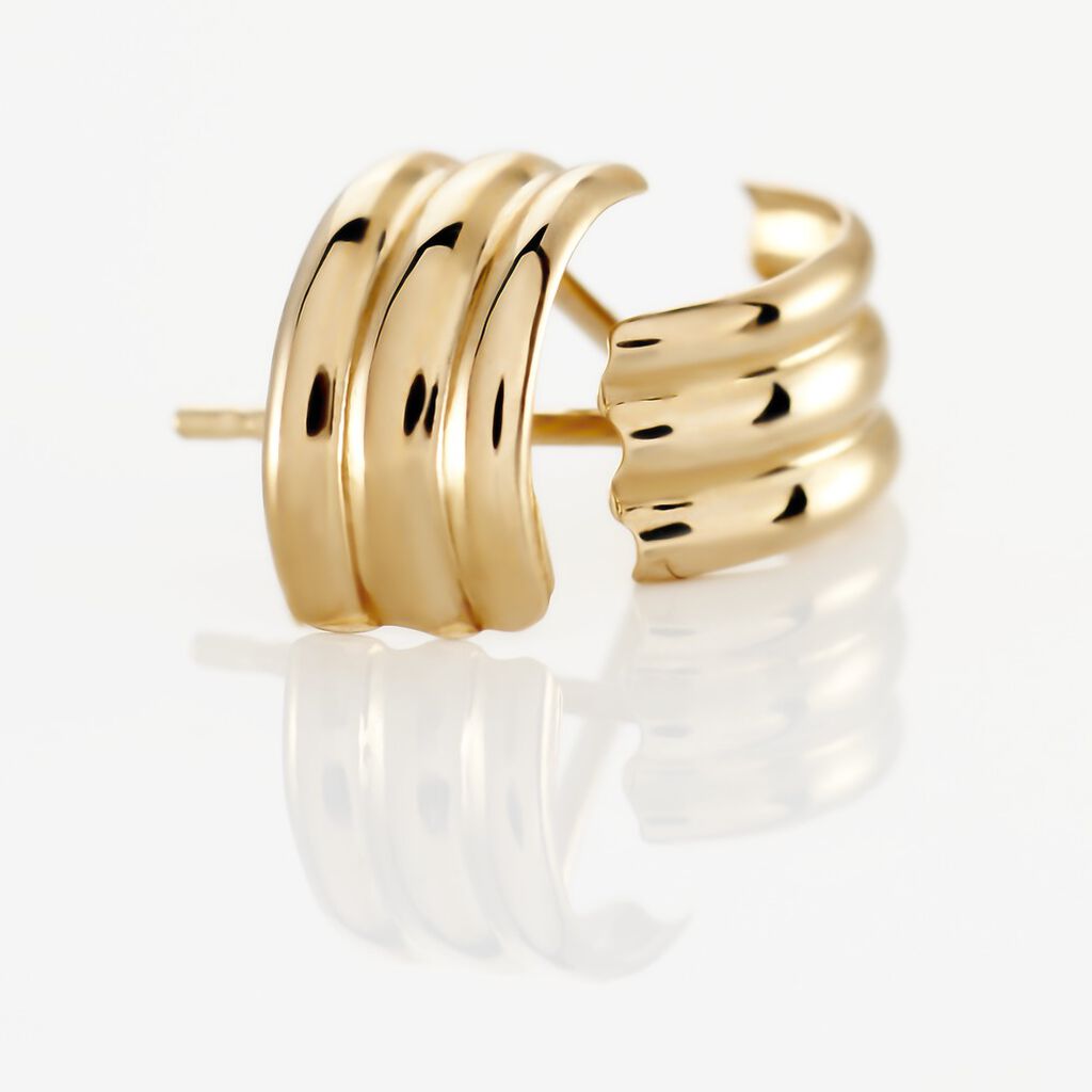 Creoles Or Jaune Leounoro - Boucles d'oreilles créoles Femme | Histoire d’Or