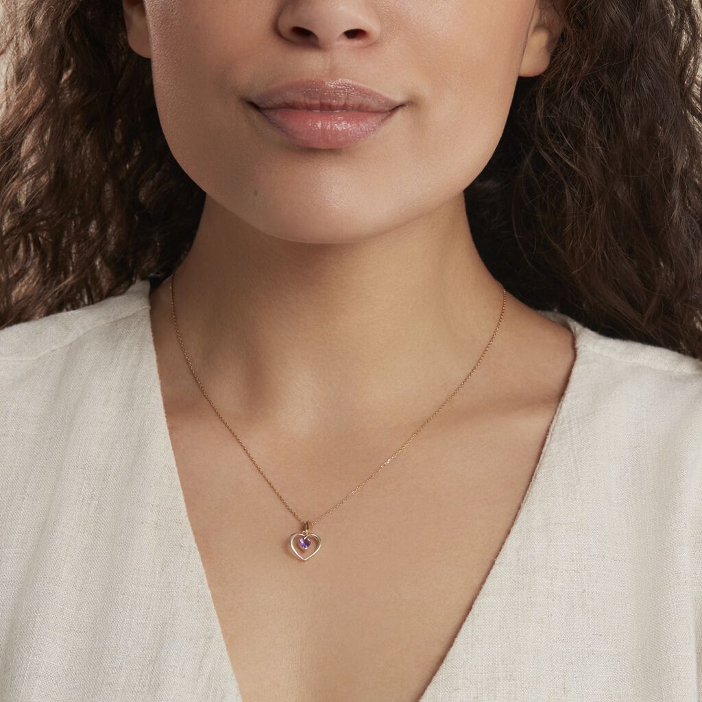 Pendentif Or Jaune Gurvan Amethyste - Pendentifs Femme | Histoire d’Or