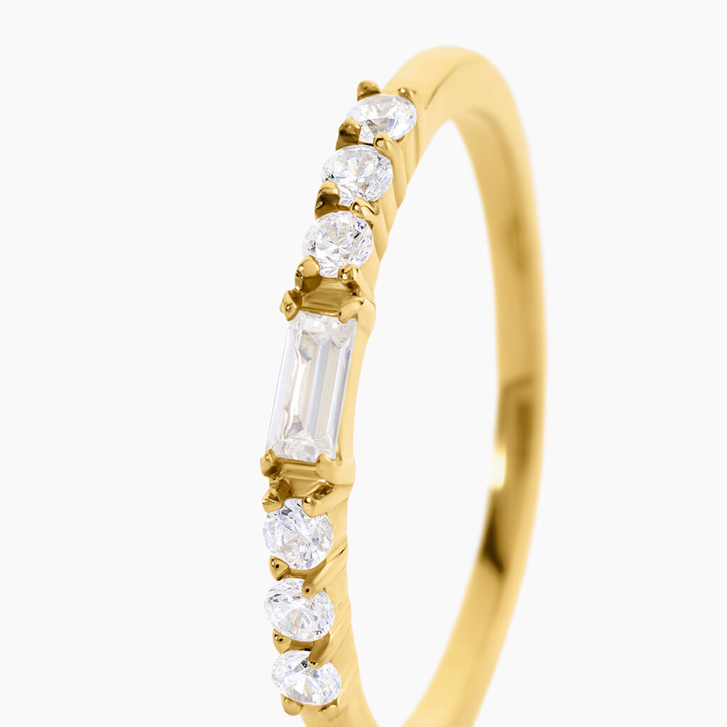 Bague Andreane Acier Jaune Oxyde De Zirconium - Bagues avec pierre Femme | Histoire d&rsquo;Or