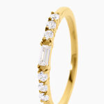 Bague Andreane Acier Jaune Oxyde De Zirconium - Bagues avec pierre Femme | Histoire d&rsquo;Or