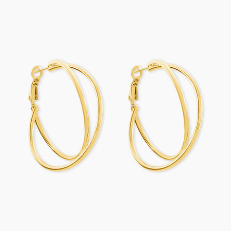 Cr&eacute;oles Seko&iuml;a Acier Jaune - Boucles d'oreilles cr&eacute;oles Femme | Histoire d&rsquo;Or