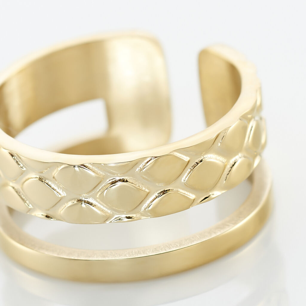 Bague Ajustable Abram Acier Doré -  Femme | Histoire d’Or