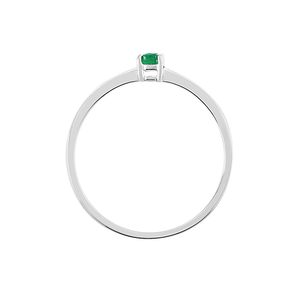Bague Solitaire Dota Or Blanc Emeraude - Bagues solitaires Femme | Histoire d’Or
