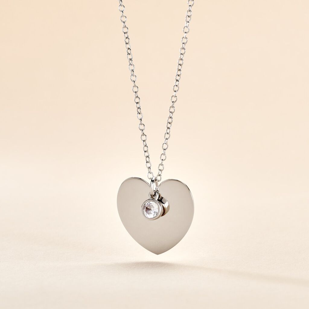 Collier Sautoir Ylla Argent Blanc Oxyde De Zirconium - Sautoirs Femme | Histoire d’Or