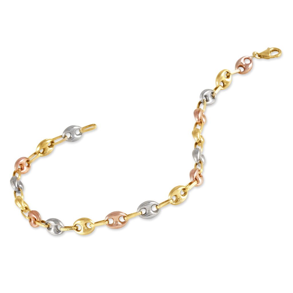 Bracelet Dami Maille Grain De Cafe Or Tricolore - Bracelets chaîne Homme | Histoire d’Or