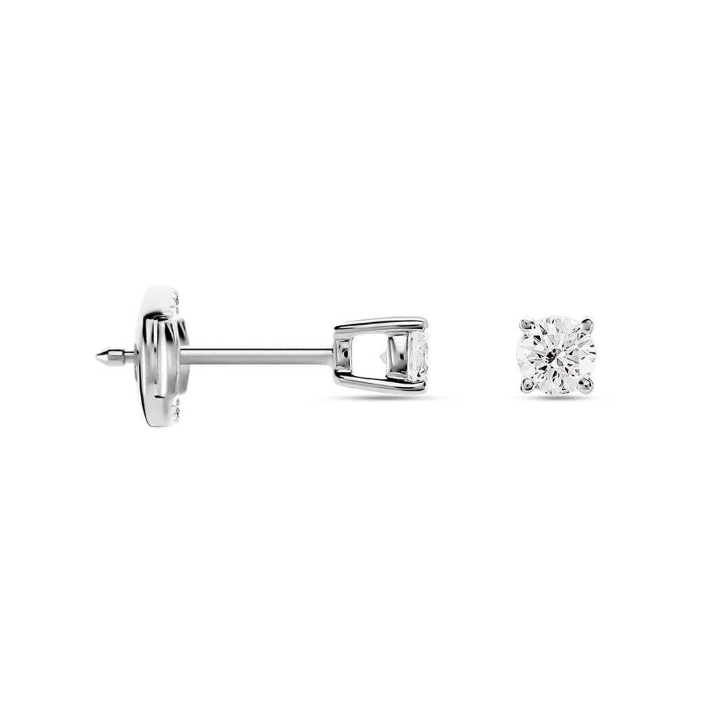 Boucles D'oreilles Puces Or Blanc Aphrodite Diamants - Clous d'oreilles Femme | Histoire d’Or