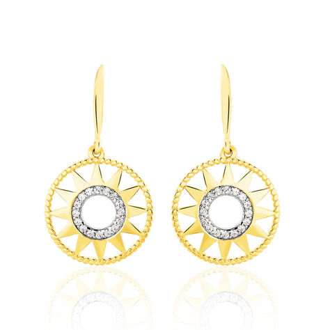 Boucles d'oreilles fantaisies lapin blanc et lune jaune