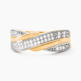 Bague Bandeau Or Jaune Oxyde De Zirconium - Bagues avec pierre Femme | Histoire d’Or