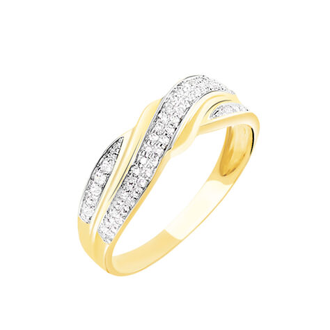 Bague Bandeau Or Jaune Oxyde De Zirconium - Bagues avec pierre Femme | Histoire d’Or