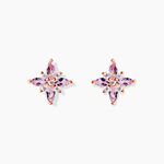 Boucles D'oreilles Puces Anabele Or Rose Amethyste Oxyde - Clous d'oreilles Femme | Histoire d&rsquo;Or
