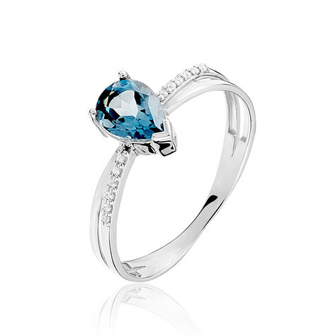 Bague Teresa Or Blanc Topaze Et Diamant - Bagues solitaires Femme | Histoire d’Or