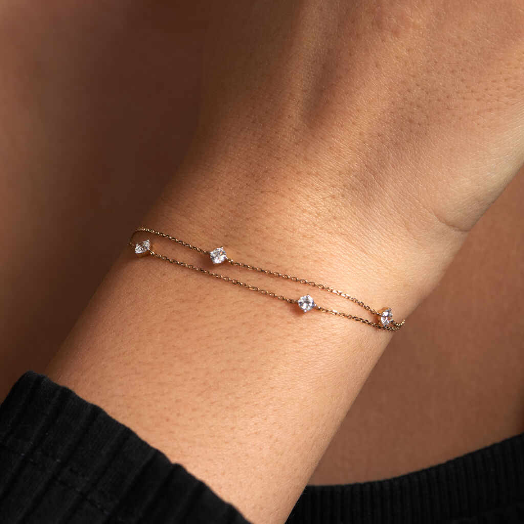 Bracelet Or Jaune Eclat D'etoile Oxyde De Zirconium - Bracelets Femme | Histoire d’Or