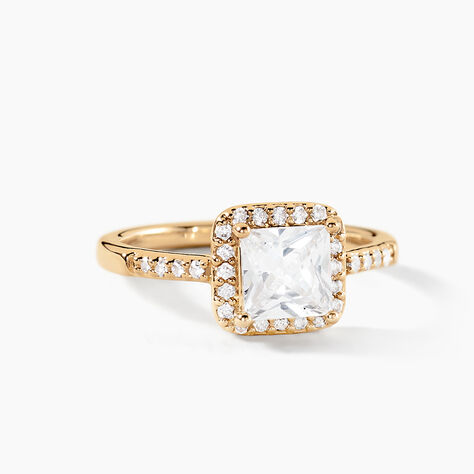 Bague Izabel Plaque Or Jaune Oxyde De Zirconium - Bagues avec pierre Femme | Histoire d’Or