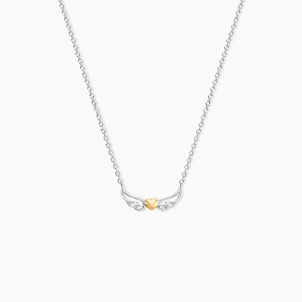 Collier Or Jaune et Argent Blanc Oxyde De Zirconium - Colliers Femme | Histoire d’Or