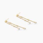 Boucles D'Oreilles Pendantes Jacaline Or Jaune Perle De Culture Oxyde De Zirconium - Boucles d'oreilles pendantes Femme | Histoire d&rsquo;Or