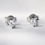 Boucles D'oreilles Puces Breana Argent Blanc Oxyde De Zirconium - Boucles d'oreilles fantaisie Femme | Histoire d&rsquo;Or