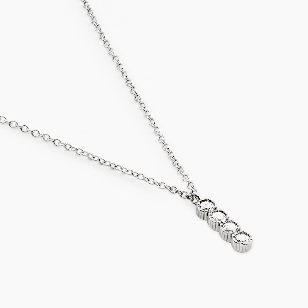 Collier Evdokia Argent Blanc Oxyde De Zirconium - Colliers fantaisie Femme | Histoire d&rsquo;Or