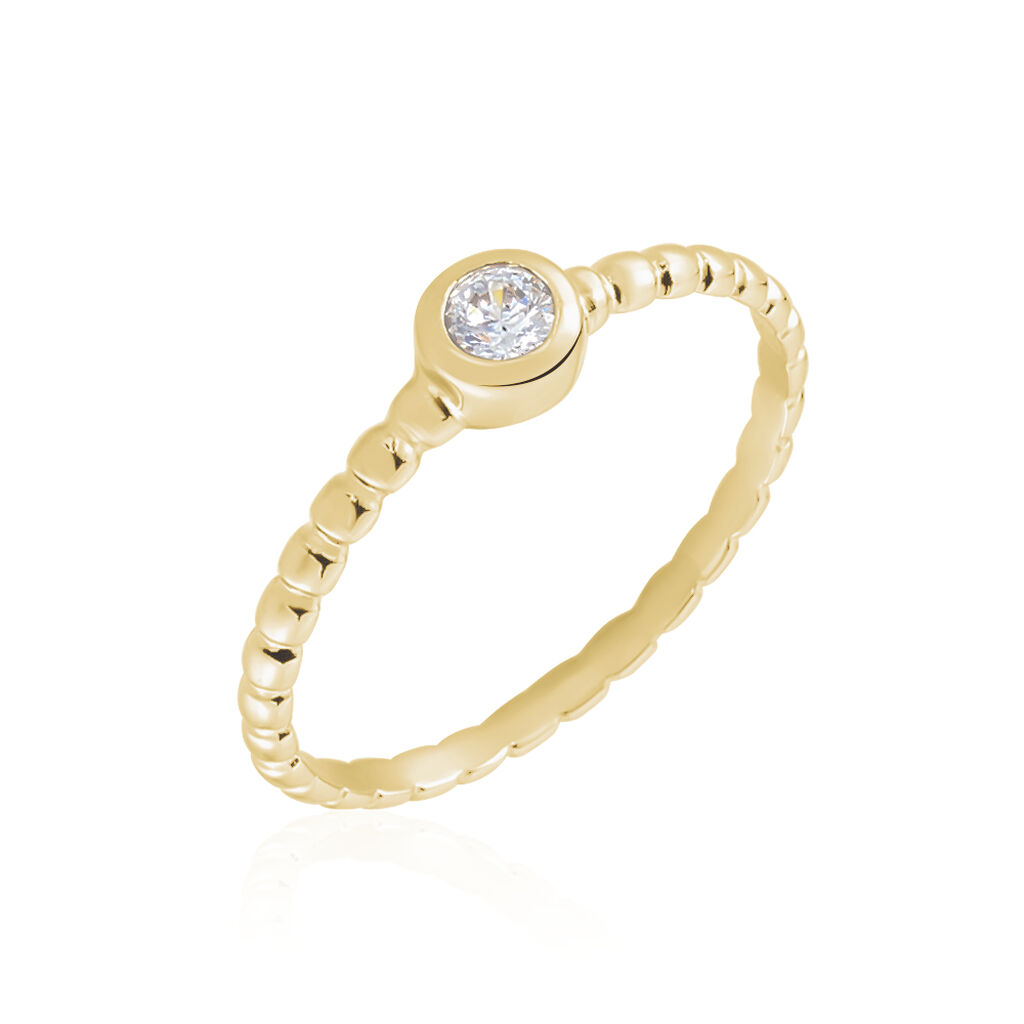 Bague Plaqué Or Jaune Alessandrine Oxyde De Zirconium - Bagues solitaires Femme | Histoire d’Or