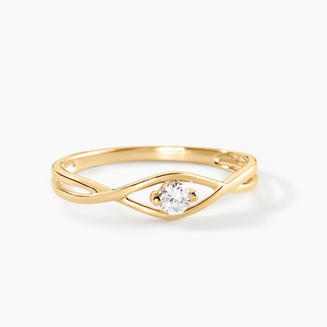Bague Aindriu Or Jaune Diamant Synth&eacute;tique - Bagues solitaires Femme | Histoire d&rsquo;Or