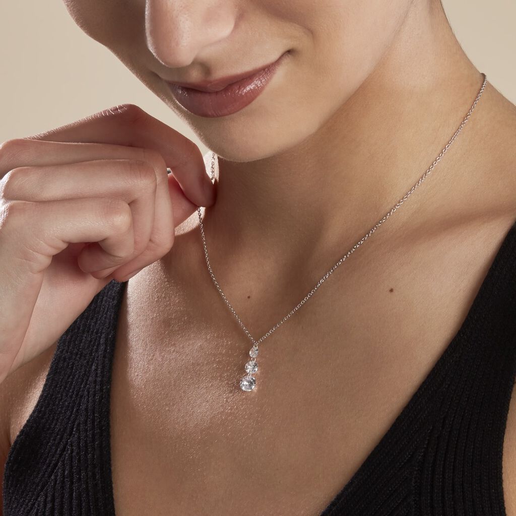 Collier Argent Constantin Argent Blanc Oxyde - Colliers fantaisie Femme | Histoire d’Or